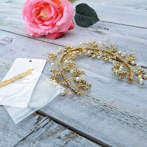 New Wedding Headband with Crystal & Pearls